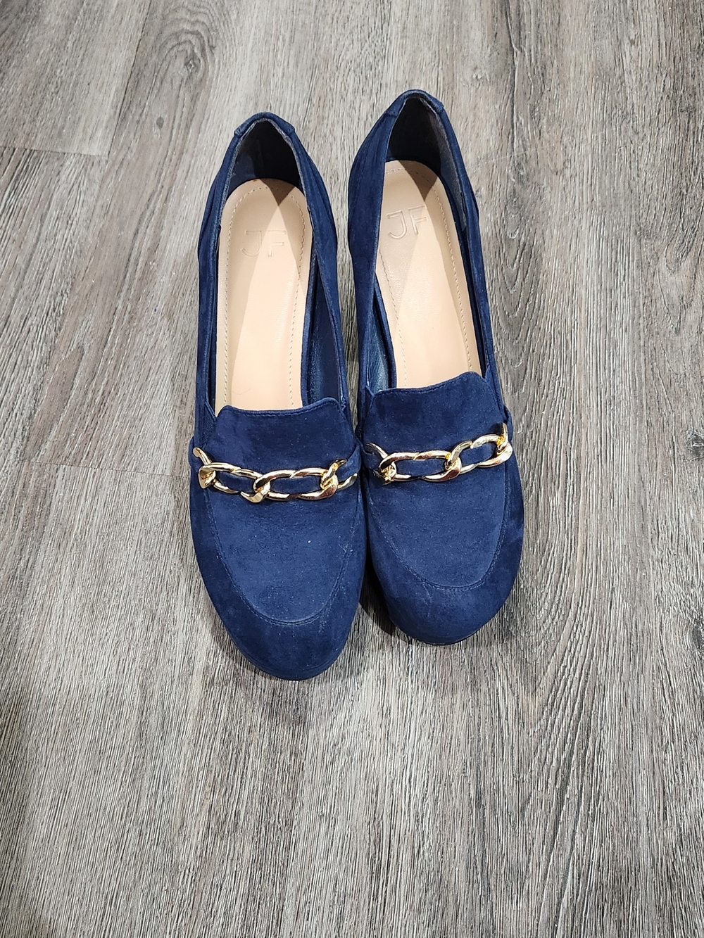 JUSTFAB With Gold Chain Detail Blue Pumps for Women